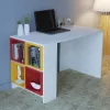 MELAMINE OFFICE WITH REMOVABLE SHELVES KAIRO  RED YELLOW 120x64x74,2Υ cm.