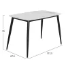 DINING TABLE RAVEN  CERAMIC TOP IN WHITE MARBLE-BLACK METAL LEGS 117,5x67,5x76Hcm.