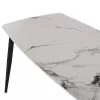 DINING TABLE RAVEN  CERAMIC TOP IN WHITE MARBLE-BLACK METAL LEGS 117,5x67,5x76Hcm.