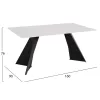 DINING TABLE POSE  BLACK METAL LEGS-WHITE CERAMIC TOP 160x90x76Hcm.