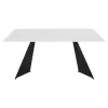 DINING TABLE POSE  BLACK METAL LEGS-WHITE CERAMIC TOP 160x90x76Hcm.