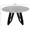 DINING TABLE ROUND ZOD  GREY MARBLE CERAMIC TOP-BLACK METAL LEGS Φ135x74Hcm.