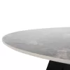 DINING TABLE ROUND ZOD  GREY MARBLE CERAMIC TOP-BLACK METAL LEGS Φ135x74Hcm.