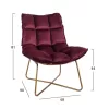 Armchair Dejana  Maroon Velvet, gold base 68x98x81cm