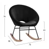 Rocker velvet armchair  black, 76x86x76 cm.