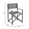 Dining table Naoki-Kliton B set of 7 anthracite aluminum and pe rattan in natural shade 150x80x74cm