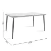 Naoki table metal black-pe gray-glass 160x90x78cm