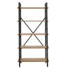 Bookcase Wook walnut-black 90x34x180cm