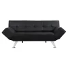 Sofa/Bed  Thom with folding arms Black PU 189x93x82 cm