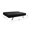 Sofa/Bed  Thom with folding arms Black PU 189x93x82 cm