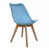 Chair Vegas  wooden legs-sky blue seat 47X56,6X82 cm