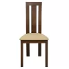 Chair Wooden solid  Walnut color with beige fabric