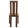 Chair Wooden solid  Walnut color with beige fabric