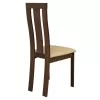 Chair Wooden solid  Walnut color with beige fabric