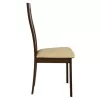 Chair Wooden solid  Walnut color with beige fabric