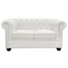 ΚΑΝΑΠΕΣ 2ΘΕΣΙΟΣ T.CHESTERFIELD  ΤΕΧΝΟΔΕΡΜΑ ΛΕΥΚΟ ΜΑΤ 155x90x73 εκ.