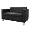 Sofa 2 seater Cubo PU Black  120x71x73cm.