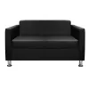 Sofa 2 seater Cubo PU Black  120x71x73cm.