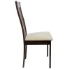 Chair Wooden solid dark walnut color and cream fabric  45x52x96,5Υ cm