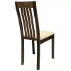 Chair Wooden solid dark walnut color and cream fabric  45x52x96,5Υ cm