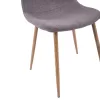 Dining chair Leonardo  with metallic legs and brown fabric 44x55x85Υ cm