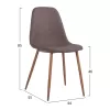 Dining chair Leonardo  with metallic legs and brown fabric 44x55x85Υ cm