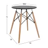 DINING TABLE ROUND MINIMAL  MDF IN BLACK COLOR-BEECH WOOD LEGS IN NATURAL COLOR Φ60Χ72Hcm.