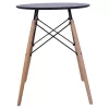 DINING TABLE ROUND MINIMAL  MDF IN BLACK COLOR-BEECH WOOD LEGS IN NATURAL COLOR Φ60Χ72Hcm.