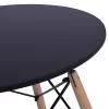 DINING TABLE ROUND MINIMAL  MDF IN BLACK COLOR-BEECH WOOD LEGS IN NATURAL COLOR Φ60Χ72Hcm.