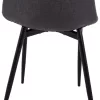 Dining chair Leonardo  with metallic legs and dark grey fabric 43,5x59x84 cm.