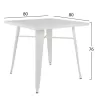 Dining Table Metallic in milk white matte color  80X80X76