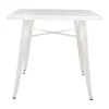 Dining Table Metallic in milk white matte color  80X80X76