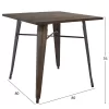 METAL TABLE IN RUSTY COLOR AND WOOD  80x80x76cm