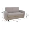 SOFABED 2-SEATER DIMOS  BEIGE FABRIC 157x77x83H cm