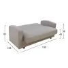 SOFABED 2-SEATER DIMOS  BEIGE FABRIC 157x77x83H cm