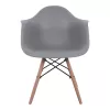 Armchair with wooden legs and grey seat Mirto  64x60x81 cm