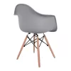 Armchair with wooden legs and grey seat Mirto  64x60x81 cm