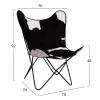 ARMCHAIR METAL COW LEATHER WHITE-BLACK