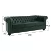 Sofa 3 Seater T. Chesterfield  PU Cypress Green 208x90x73 cm.