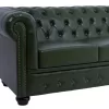 Sofa 3 Seater T. Chesterfield  PU Cypress Green 208x90x73 cm.