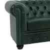 Sofa 3 Seater T. Chesterfield  PU Cypress Green 208x90x73 cm.