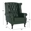 Armchair Chesterfield-type Polina,  Cypress Green PU 83x79x104 cm