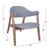 Armchair Sierra Wooden Walnut color  Light blue fabric 65x81x72cm