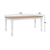 Bench for dining table  natural seat white frame 120x40x46 cm