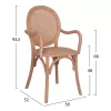 Chair wooden with arms  with rattan at the back 50x52x93,5 cm