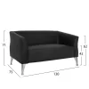 Sofa 2 seater Kiana  Black PU 130x75x71 cm