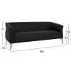 Sofa 3 seater Kiana  Black PU 180x75x71 cm