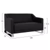 Sofa 2 seater Kizzy  with black PU 128x75x75 cm