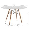 DINING TABLE ROUND MINIMAL  MDF IN WHITE COLOR-BEECH WOOD LEGS IN NATURAL Φ120Χ75Hcm.