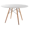 DINING TABLE ROUND MINIMAL  MDF IN WHITE COLOR-BEECH WOOD LEGS IN NATURAL Φ120Χ75Hcm.